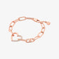 Pavé Heart Curb-Link Bracelet