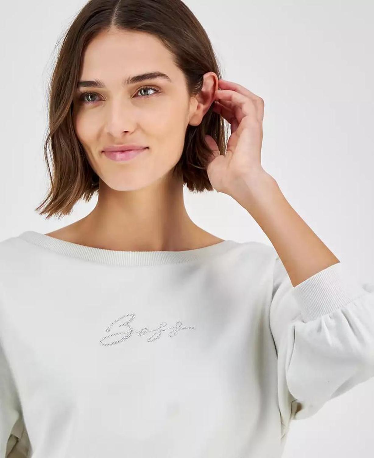 Women's Cotton Embellished-Logo Sweatshirt