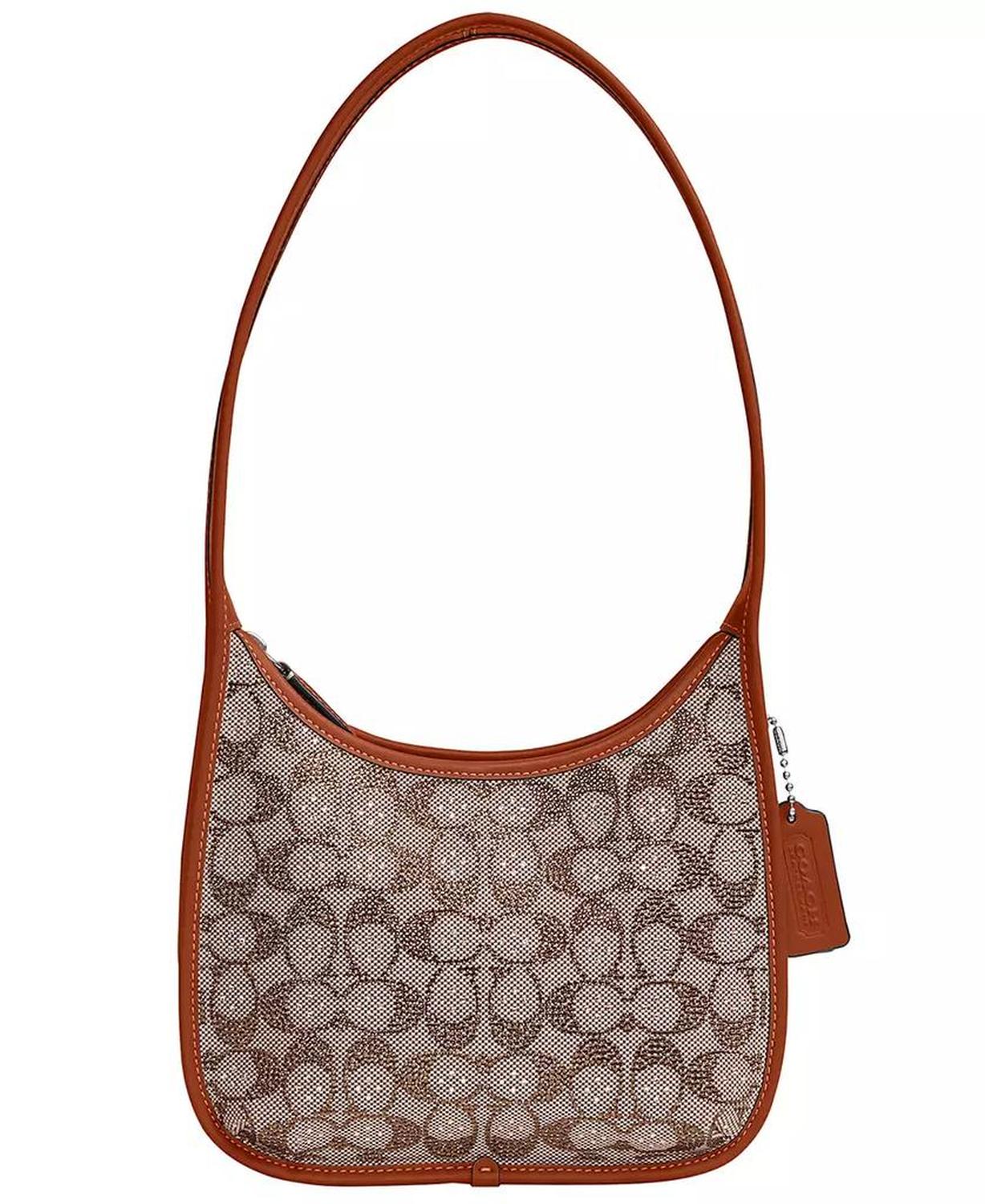Originals Small Crystal Signature Jacquard Curve Zip Shoulder Bag
