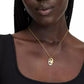 Two-Tone Double Pop Tab Pendant Necklace, 16" + 3" extender