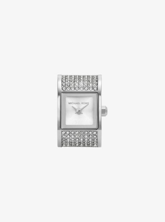Darrington Pavé Silver-Tone Ring Watch