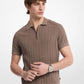 Cotton Knit Zip Polo Shirt