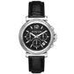 Women's Maren Chronograph Black Leather Watch 40mm