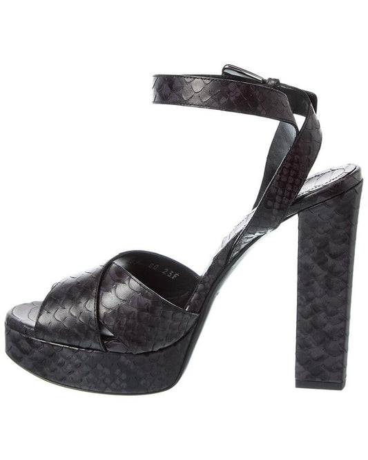 Cannon Runway Python-Embossed Leather Platform Sandal