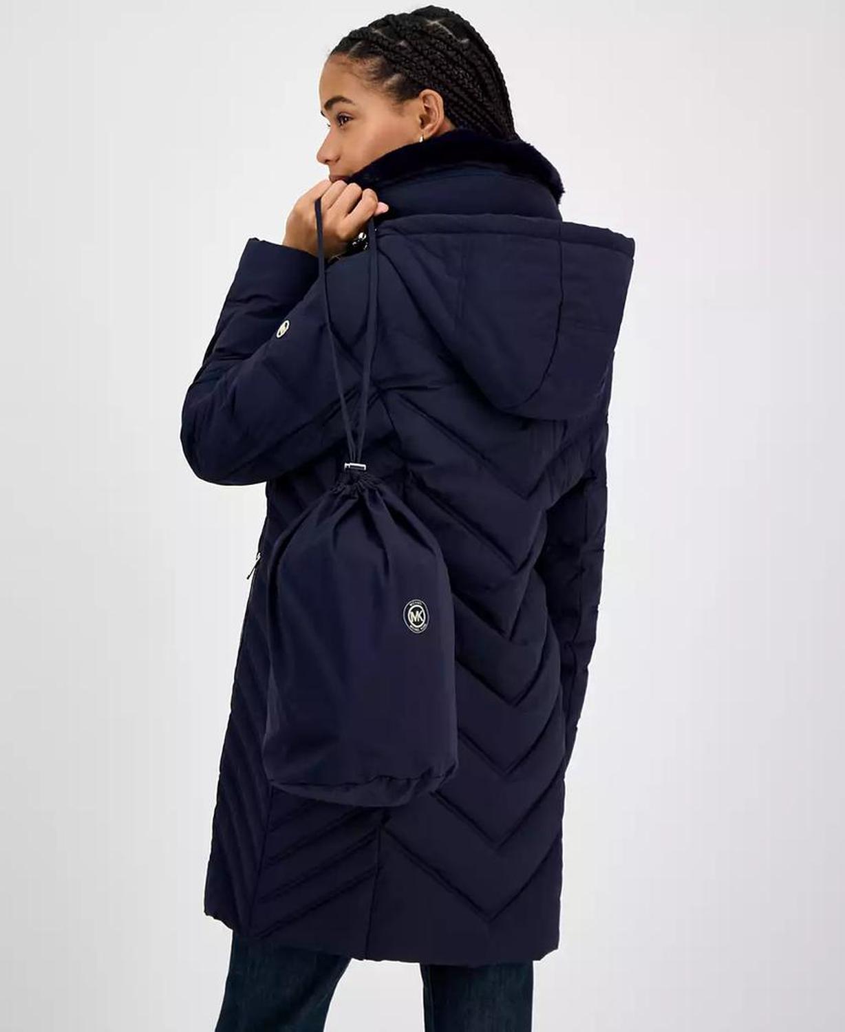Women's Faux-Fur-Trim Hooded Puffer Coat