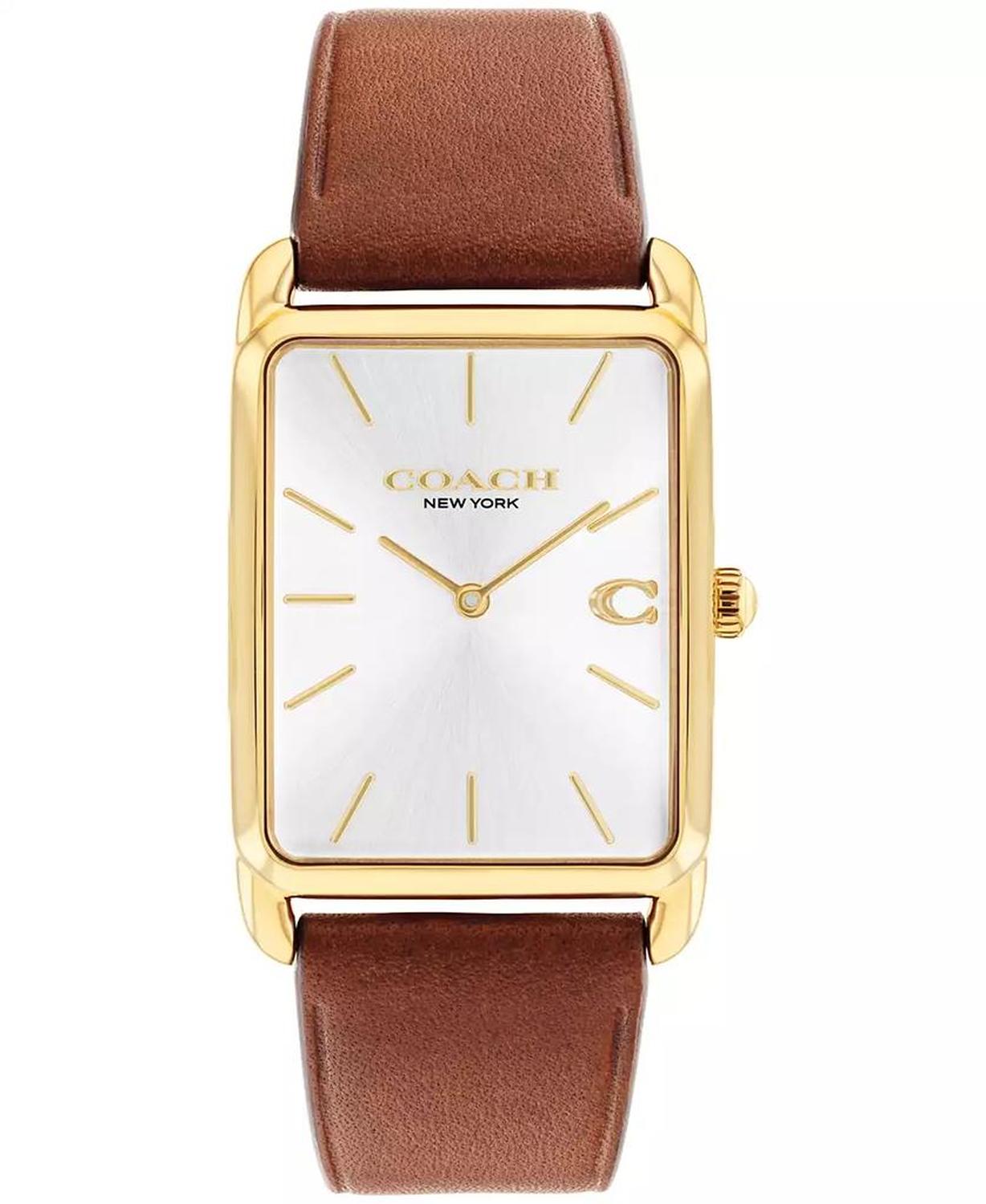 Men's Elliot Saddle Leather Strap Watch, 32 x 36mm