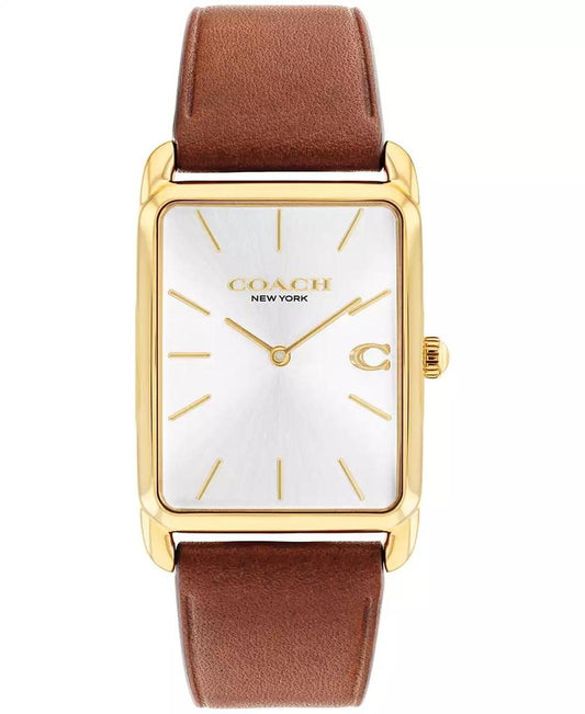 Men's Elliot Saddle Leather Strap Watch, 32 x 36mm