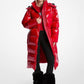 Faux Fur Trim Nylon Ciré Puffer Coat