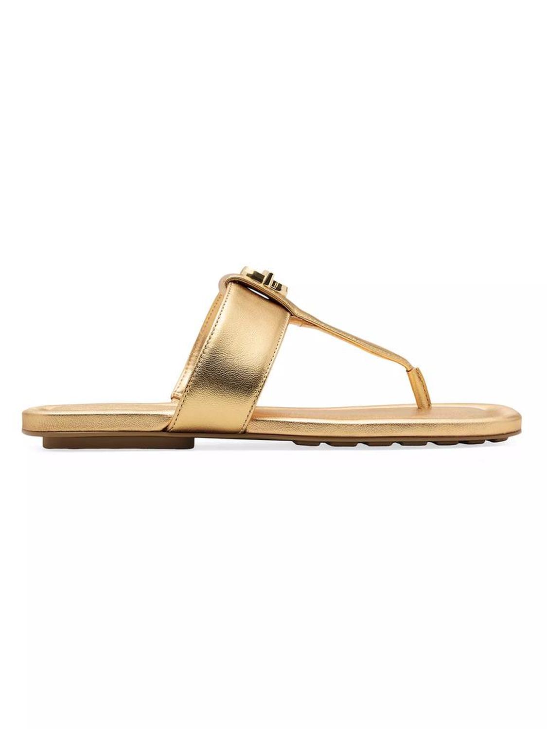 Dual Metallic Leather T Sandals