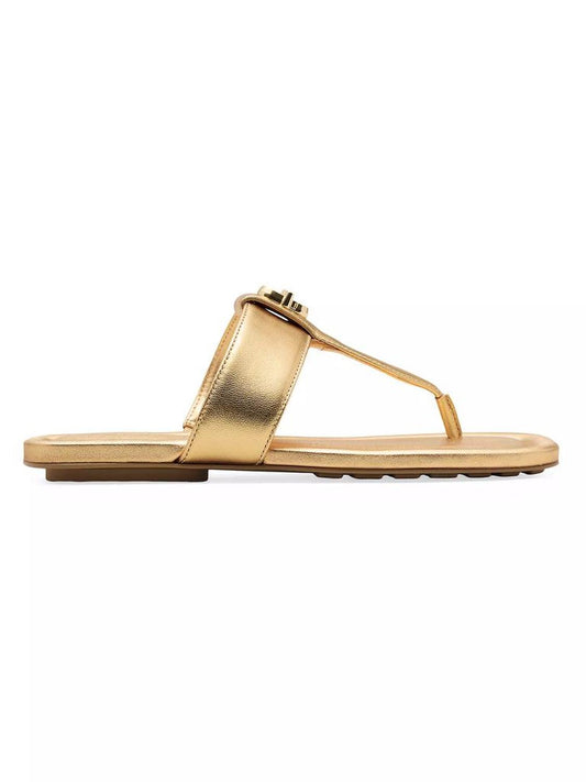 Dual Metallic Leather T Sandals
