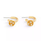 Faux Stone Floral Huggie Hoop Earrings