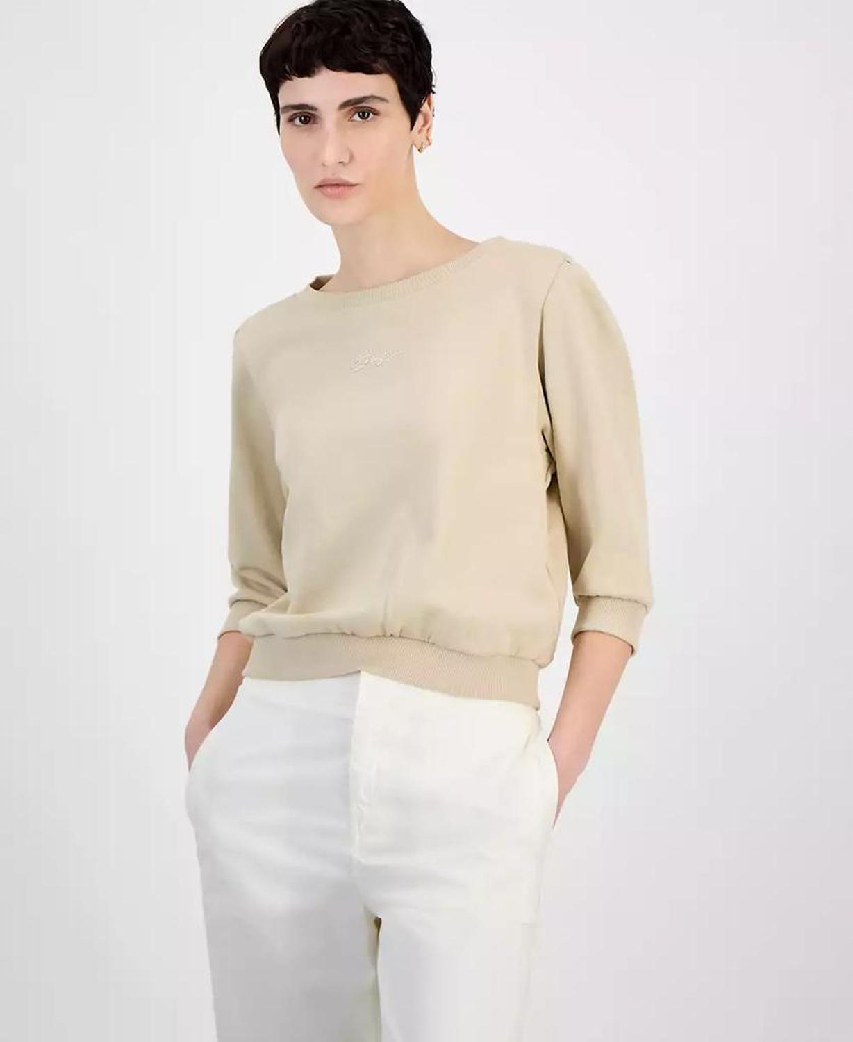 Women's Cotton Logo Back-Cutout Sweatshirt