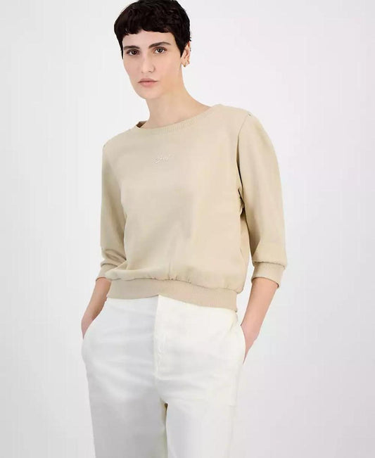 Women's Cotton Logo Back-Cutout Sweatshirt