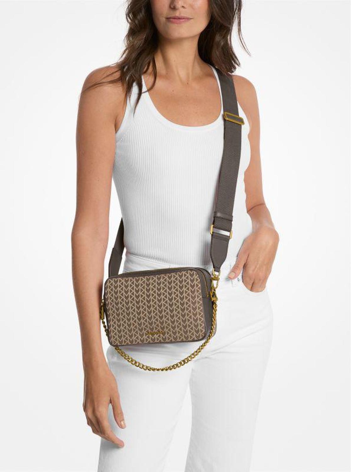 Bryant Medium MK2000 Logo Jacquard Camera Crossbody Bag