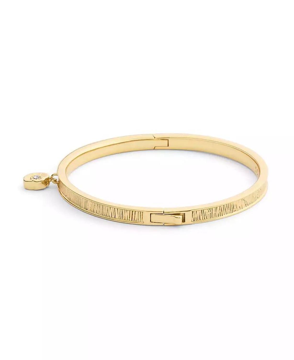 Gold Plated Tea Rose Charm Bangle Bracelets
