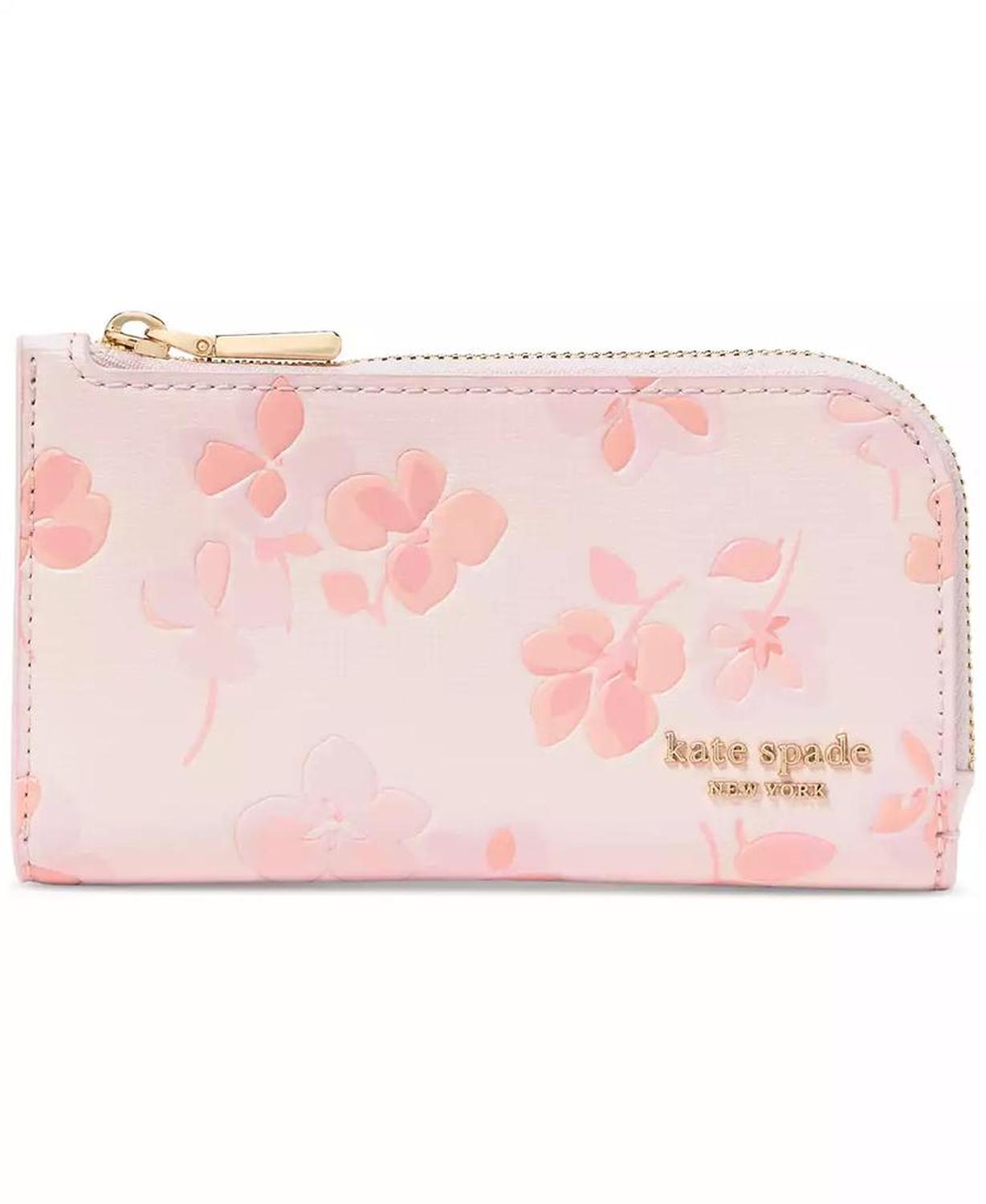 Devin Spring Pansies Small Slim Leather Bifold Wallet