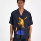 Men's Oversized-Fit Printed Button-Down Camp Shirt