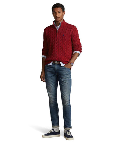 Long Sleeve Cotton Cable 1/2 Zip