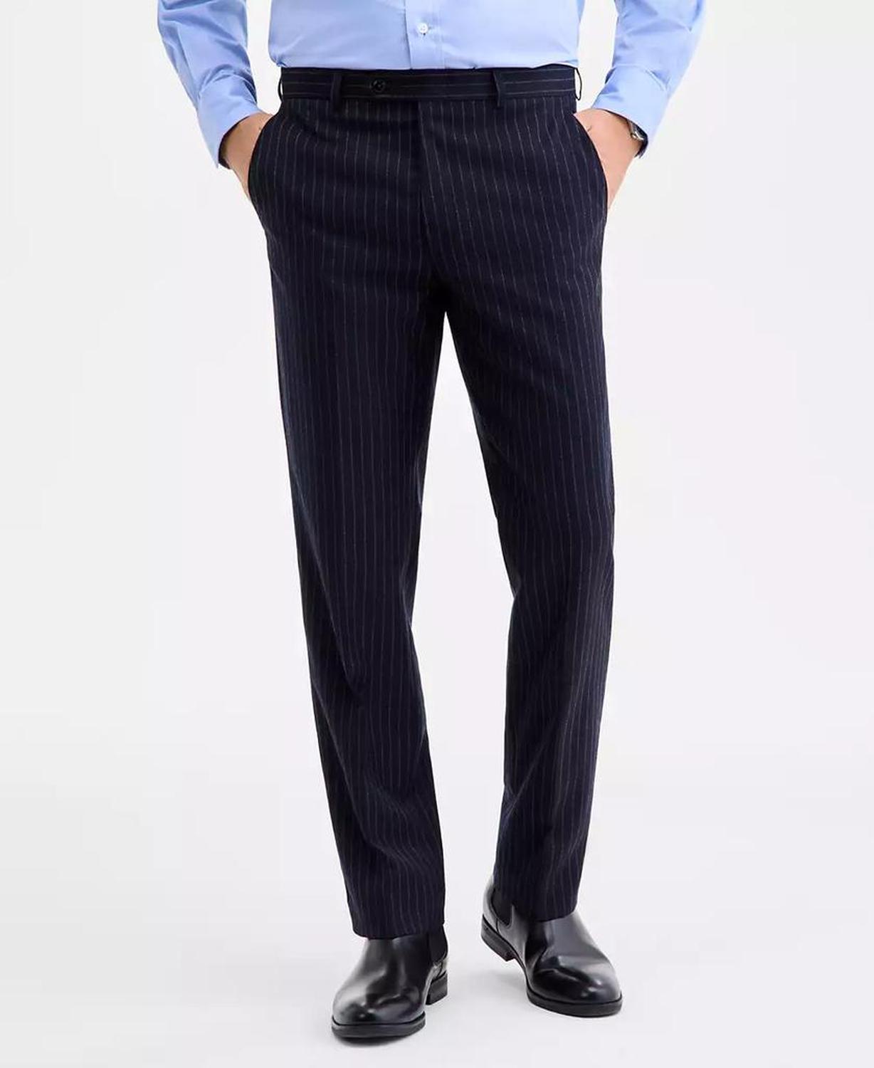 Men's Classic-Fit Wool-Blend Pinstripe Suit Separate Pants