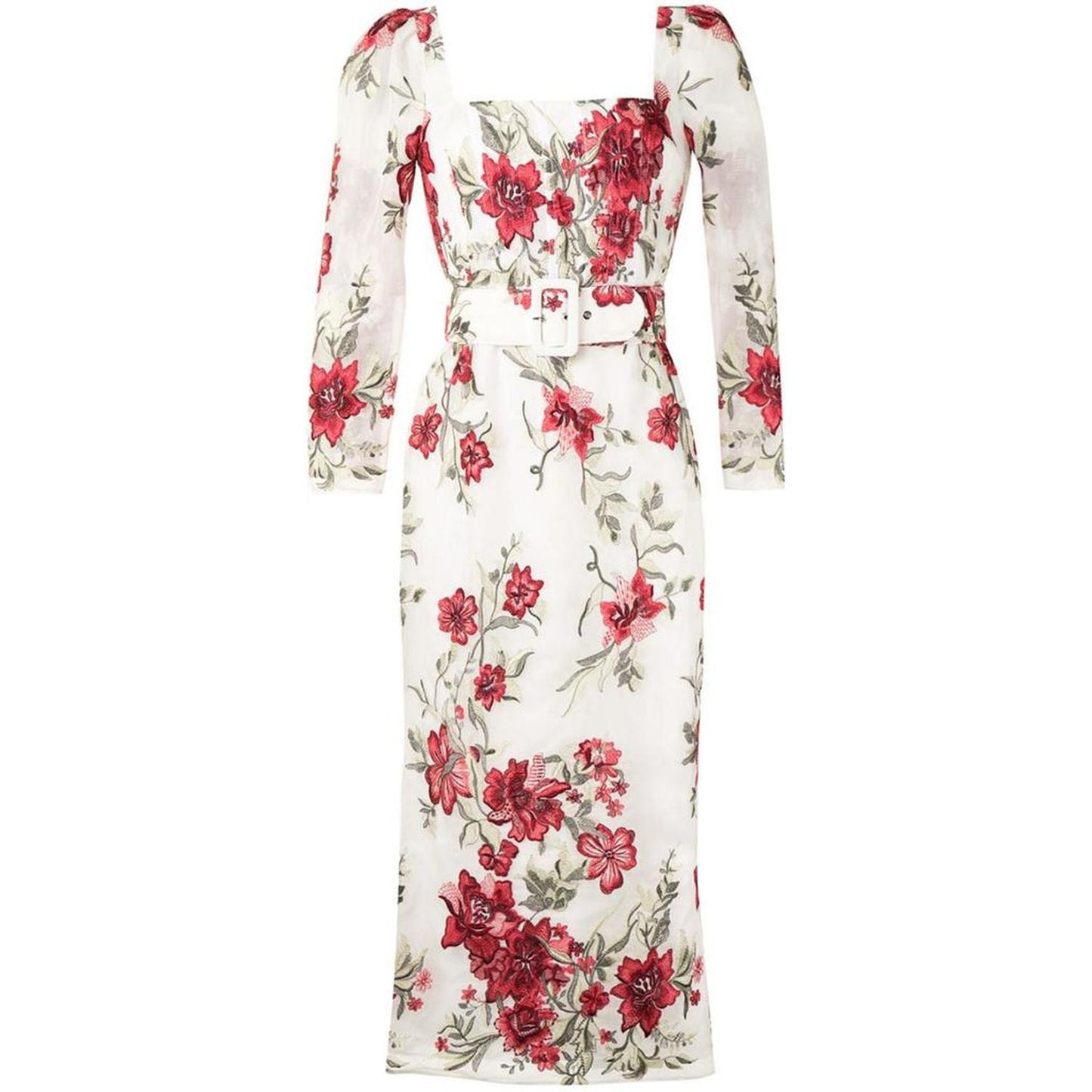 Square Neckline Fit-To-Flare Gown