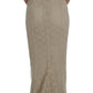 Dolce & Gabbana Elegant Beige Floral Cutout Maxi Dress