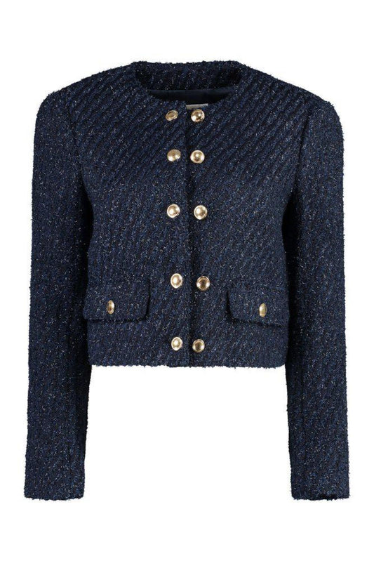 Michael Michael Kors Double-Breasted Cropped Tweed Jacket