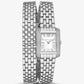Petite Emery Pavé Silver-Tone Double Wrap Watch