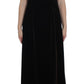 Dolce & Gabbana Elegant Brown Velvet Crystal Gown