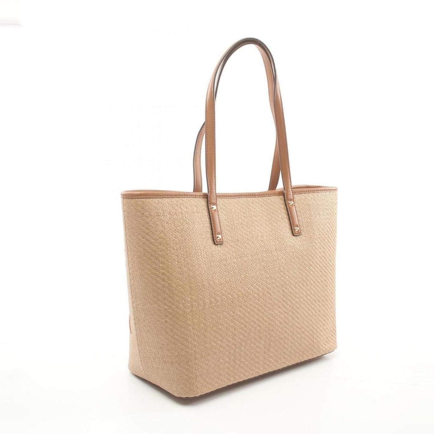 Leather Straw Tote Bag (Pre-Owned)