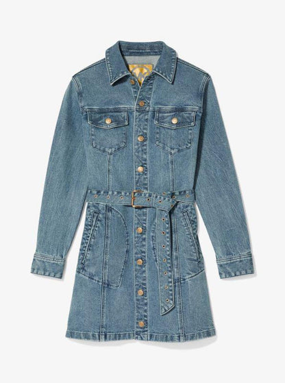 Denim Belted Mini Dress
