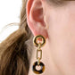 Gold-Tone Interlock Tortoise Linear Earrings
