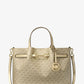 Carson Medium Metallic Signature Logo Satchel