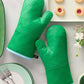Spade Flower Soft Silicone Oven Mitt Set, 7" x 13"