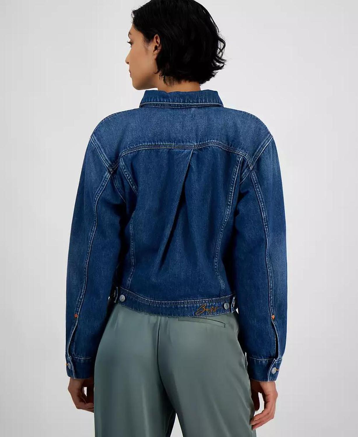 Women's Cropped Cotton Denim Jacket