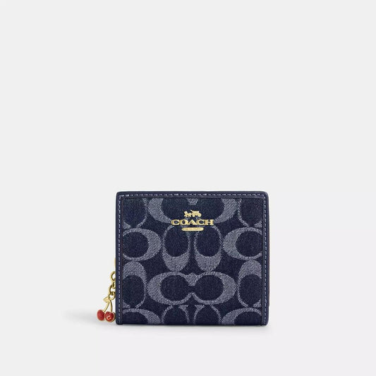 Snap Wallet In Signature Denim