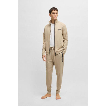 Cotton-terry zip-up jacket with logo print