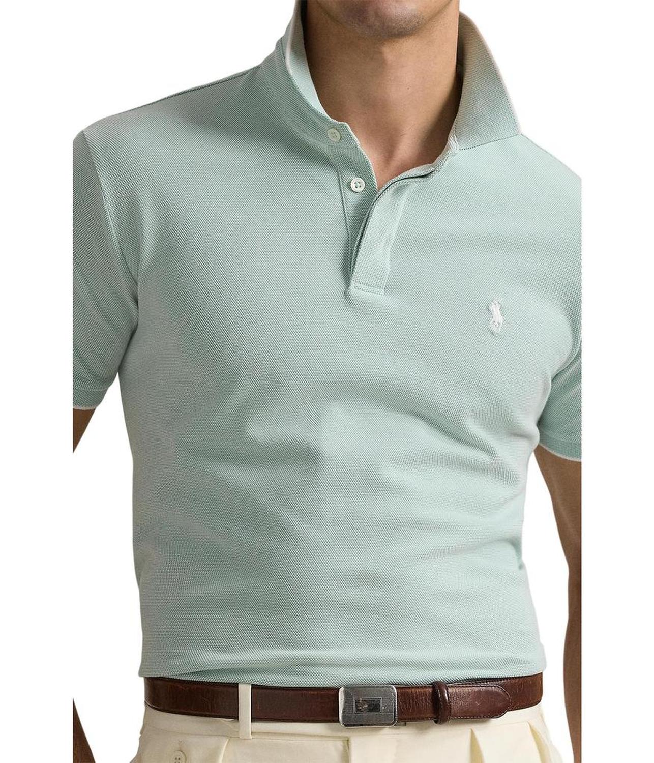 Custom Slim Fit Stretch Oxford Mesh Polo