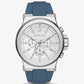 Oversized Dylan Silver-Tone and Silicone Watch