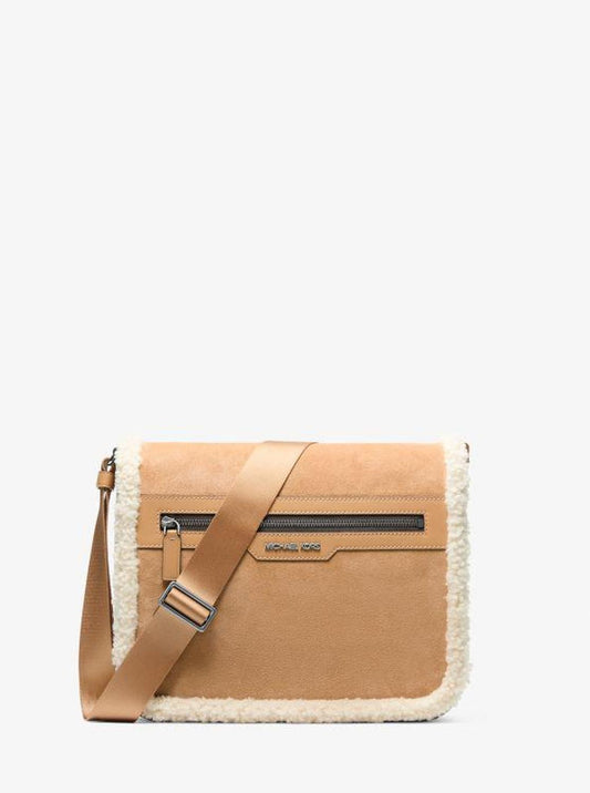 Cooper Suede and Sherpa Messenger Bag