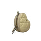Women's Heart Small Quilted Leather Crossbody Bag Purse In Beige