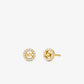 Fulton Precious-Metal Plated Sterling Silver Pavé Logo Charm Stud Earrings