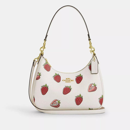 Teri Hobo Bag With Strawberry Print
