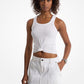 Tie-Front Ribbed Stretch Knit Tank Top