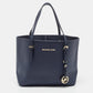 Michael Kors Dark Saffiano Leather Small Jet Set Travel Tote
