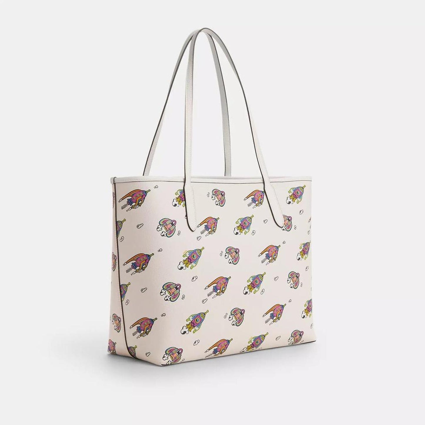 Cosmic Coach City Tote Bag With Rocket Print