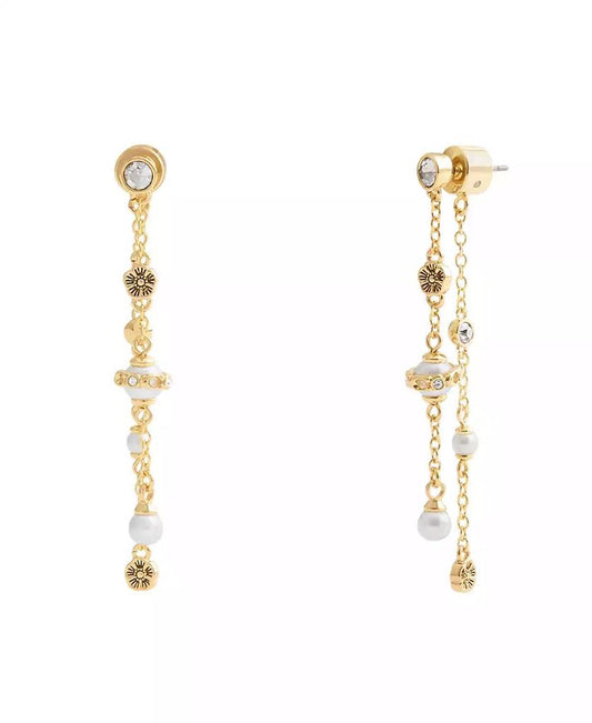Faux Stone Signature Heritage Mixed Charm Front Back Earrings