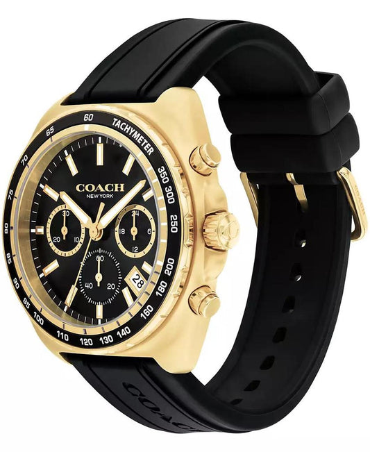 Men's Charter Black Silicone Strap Watch 44.5mm