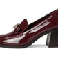 Deco Bow Patent Leather Heeled Loafers