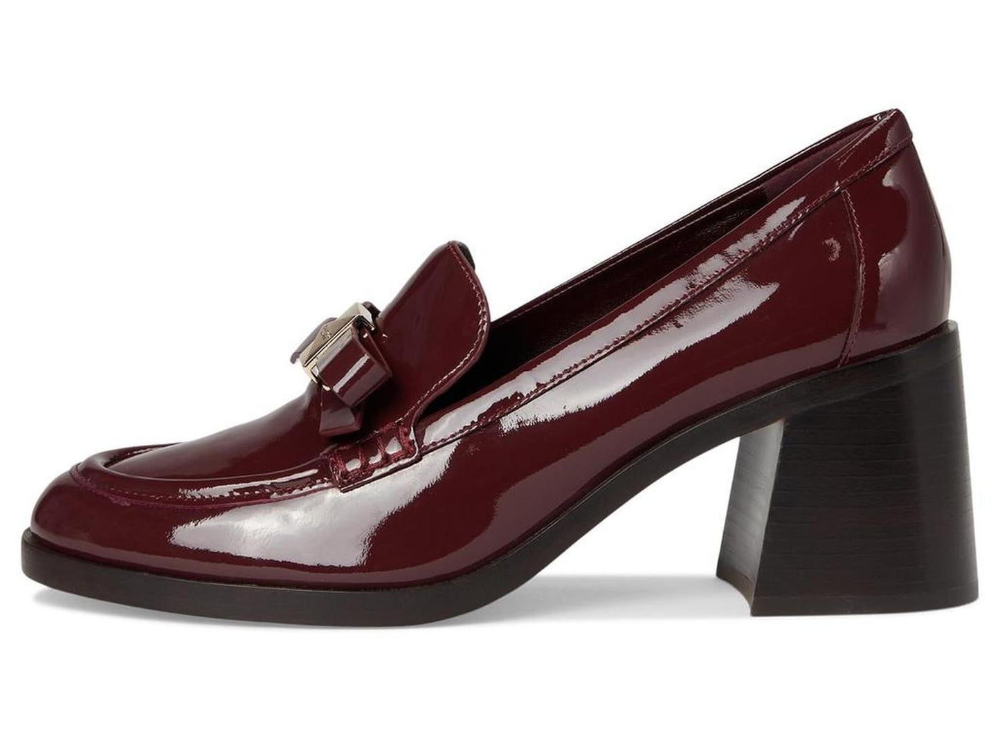 Deco Bow Patent Leather Heeled Loafers