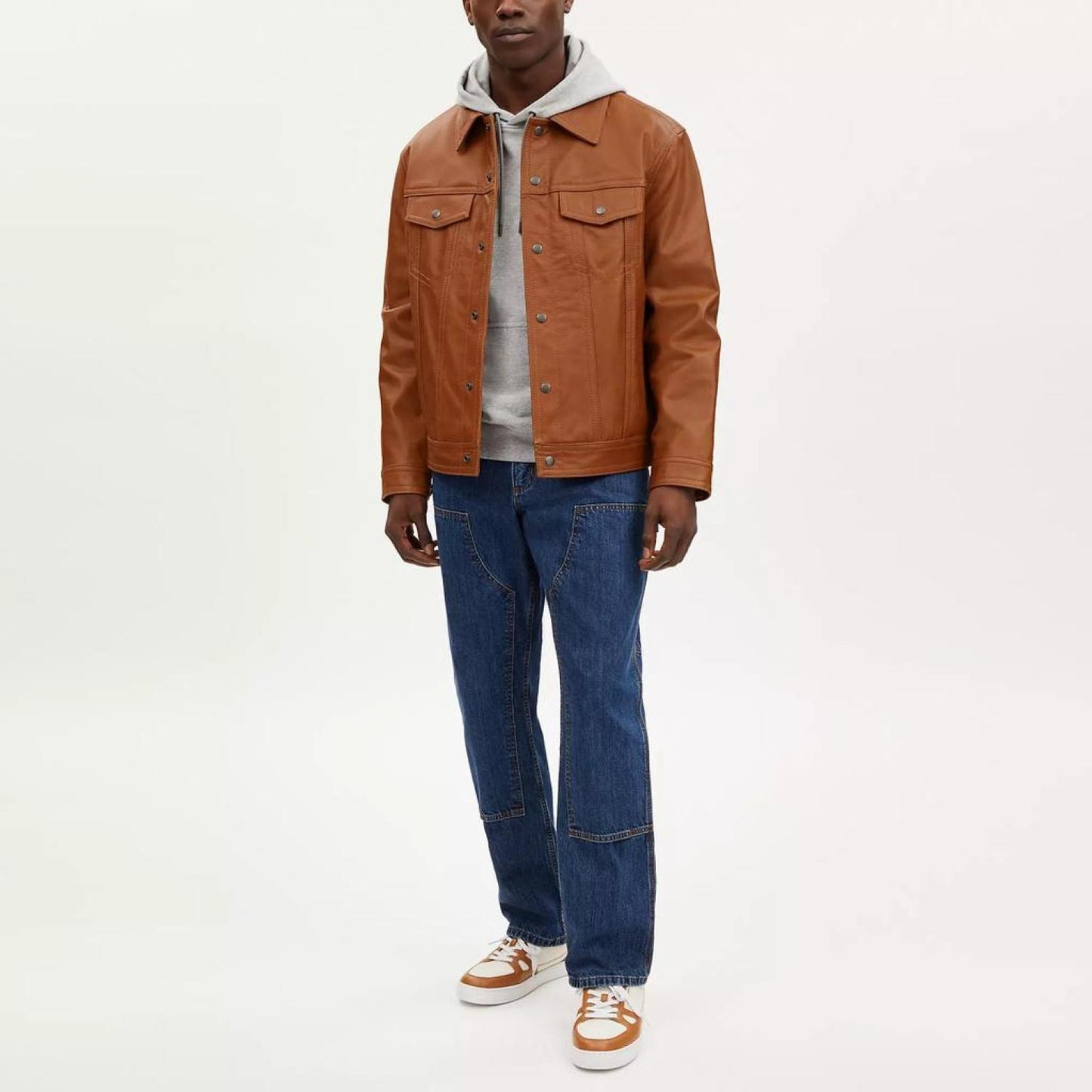 Coach Outlet Leather Trucker Jacket